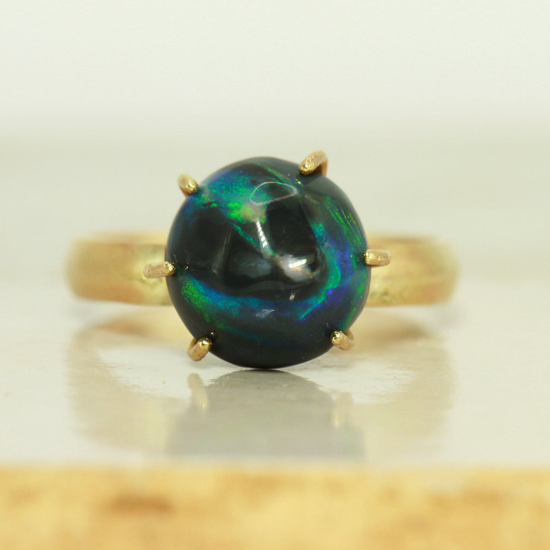 World Black opal ring - Imagine World Peace