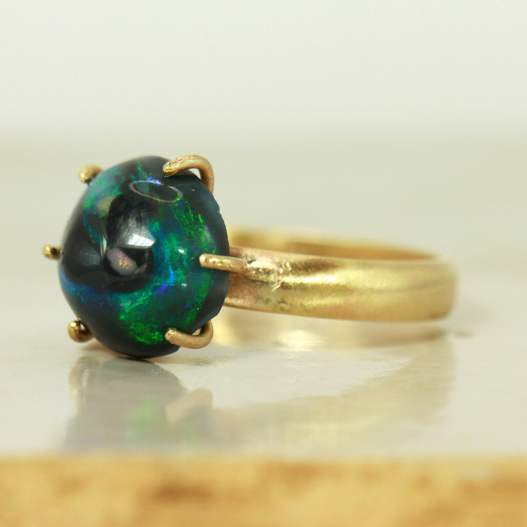 World Black opal ring - Imagine World Peace