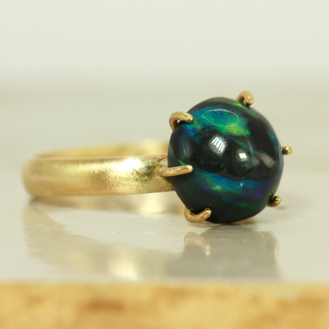 World Black opal ring - Imagine World Peace