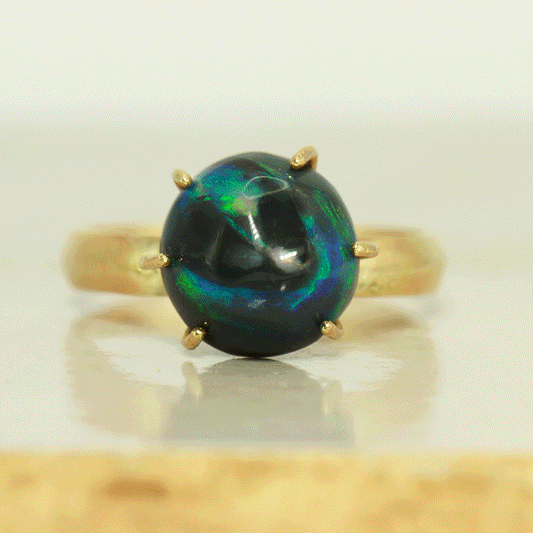 World Black opal ring - Imagine World Peace