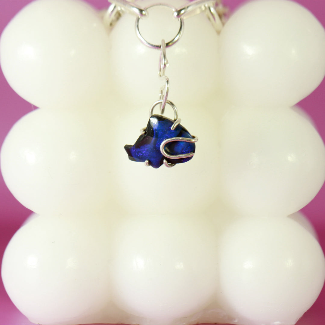 Black Opal Blue Whale Charm