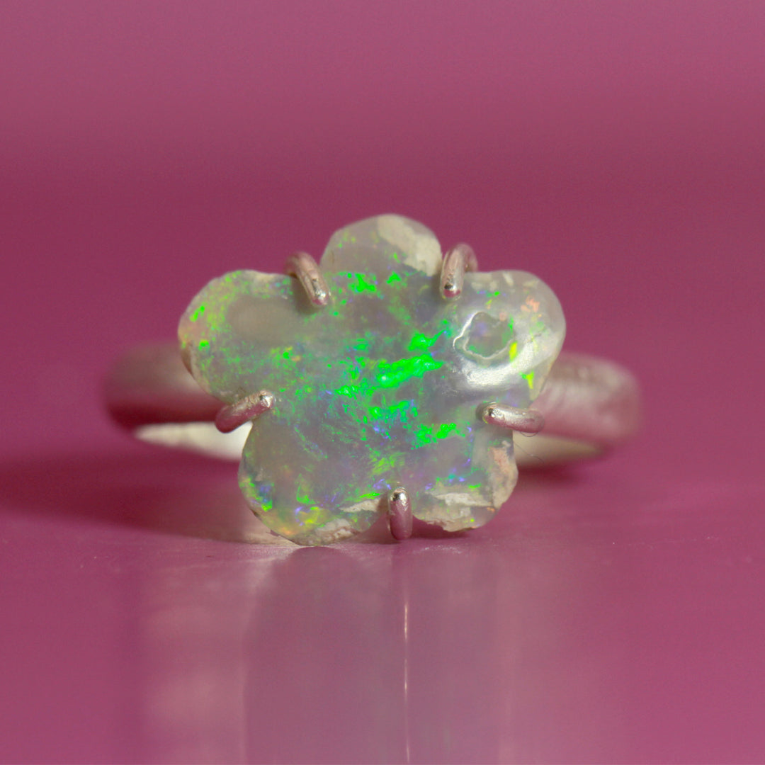 The Mod Flower Green Opal ring