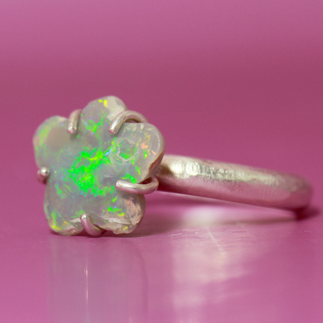 The Mod Flower Green Opal ring