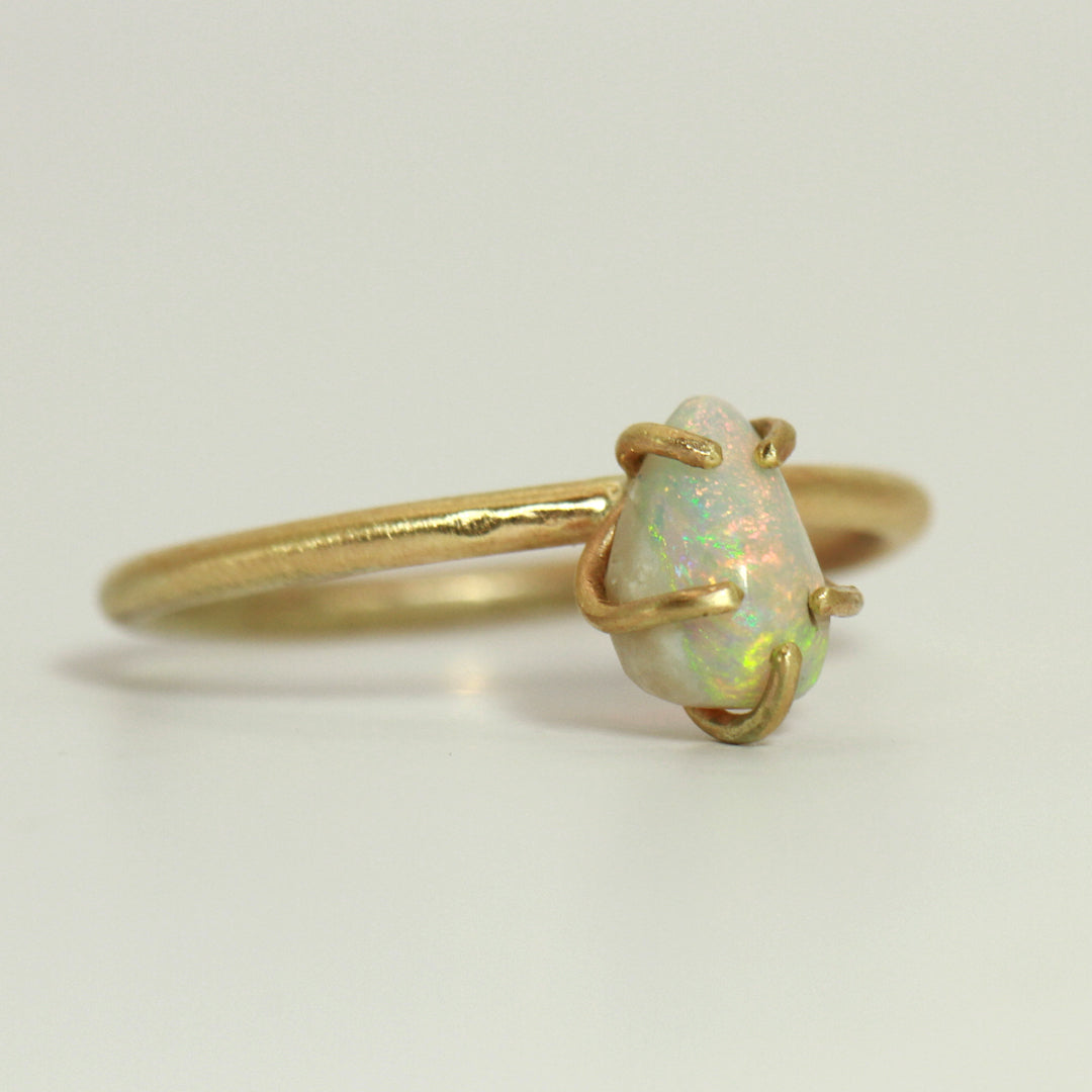 Pastel Raindrop Opal ring (Solid 9ct GOLD) the Dribblet