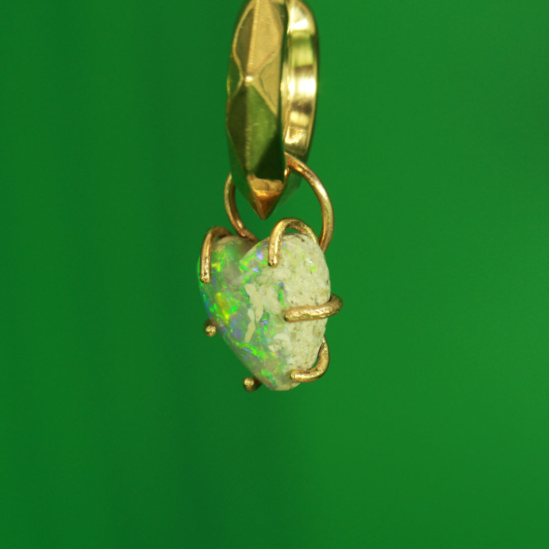 Evergreen Hearts opal earring charms