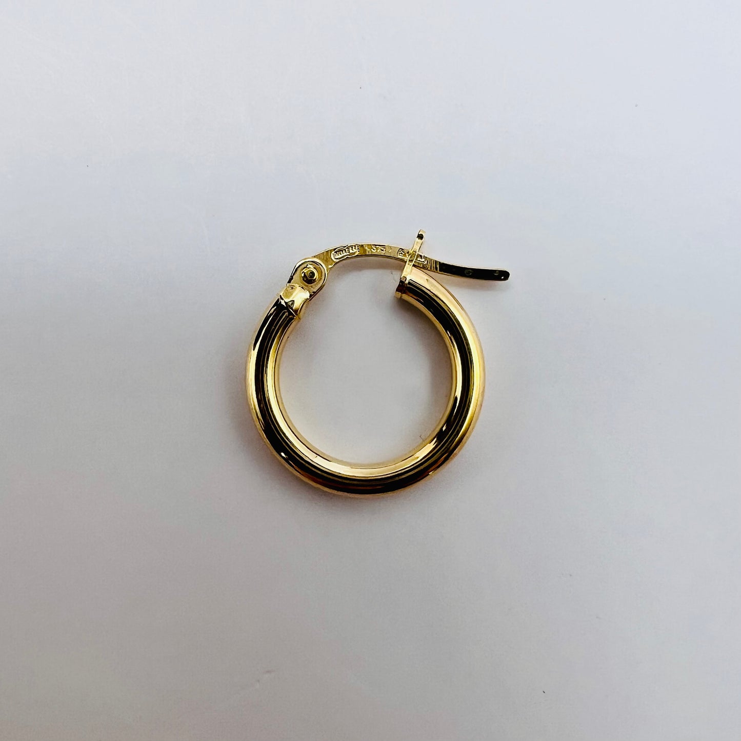 Gold Hoop Earrings Classic Everyday (MADE in ITALY solid 9ct gold) 13 or 14mm