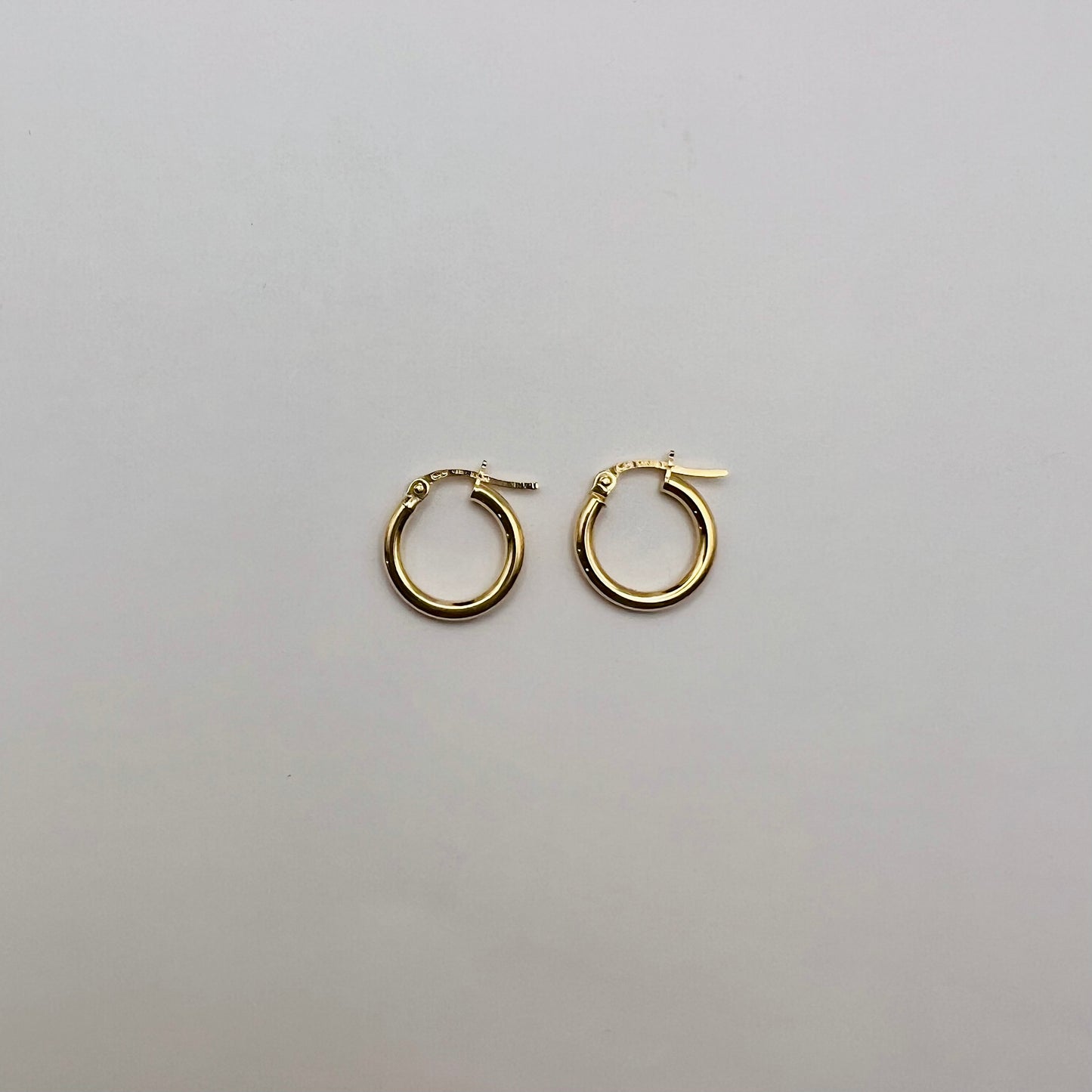 Gold Hoop Earrings Classic Everyday (MADE in ITALY solid 9ct gold) 13 or 14mm
