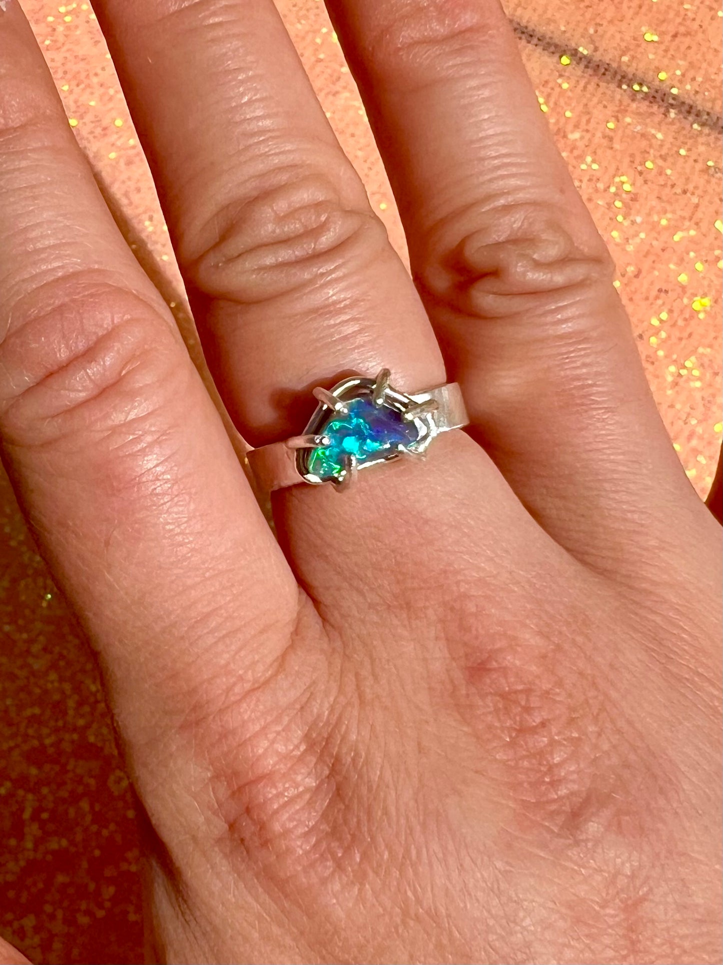 Bermuda Triangle opal ring