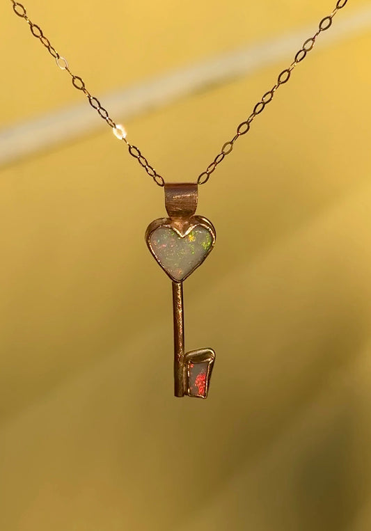 Key to my Opal Heart pendant in Solid 9ct Rose Gold