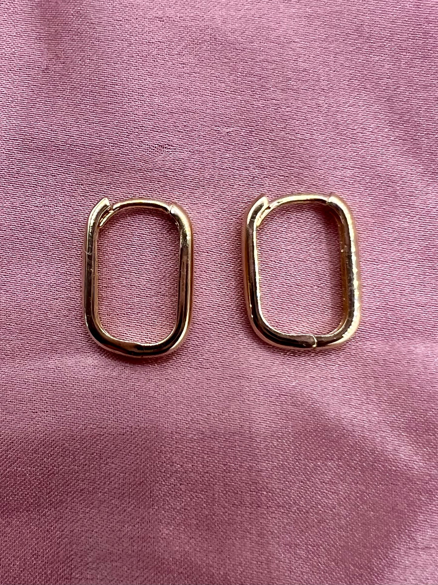Solid Gold Paperclip Huggies (Solid 9ct gold earrings)