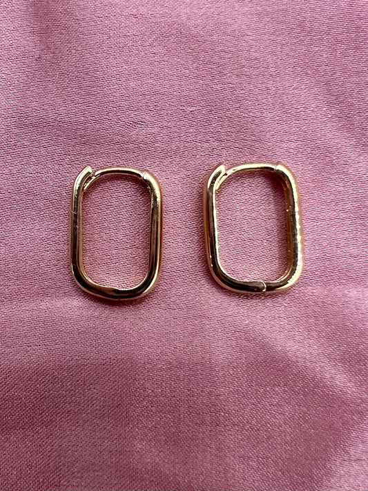 Solid Gold Paperclip Huggies (Solid 9ct gold earrings)