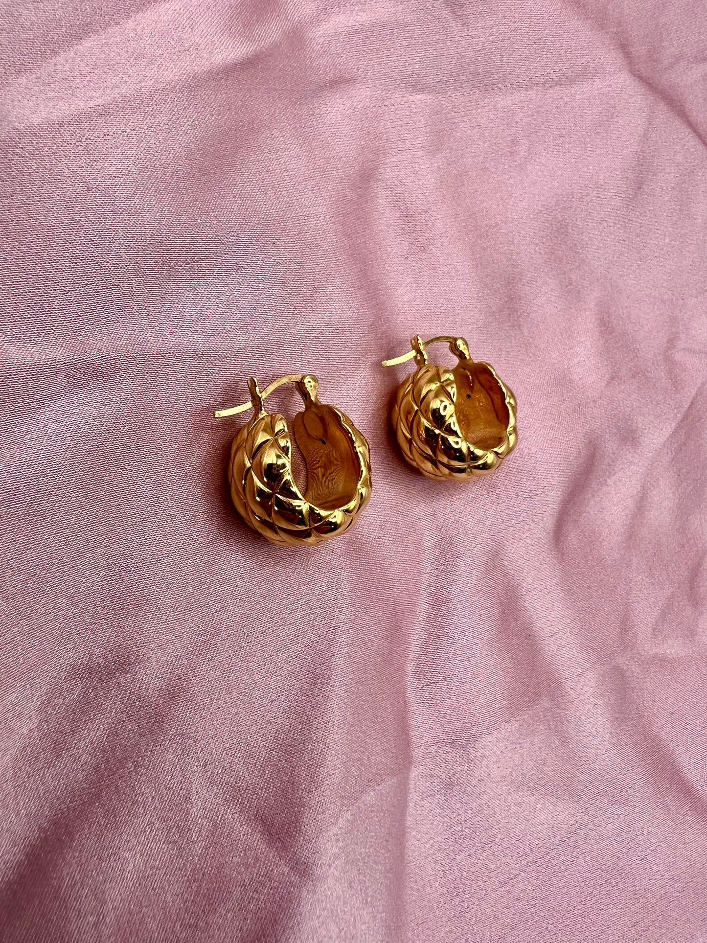 Puff Earrings Solid 14k Gold Coco Colada