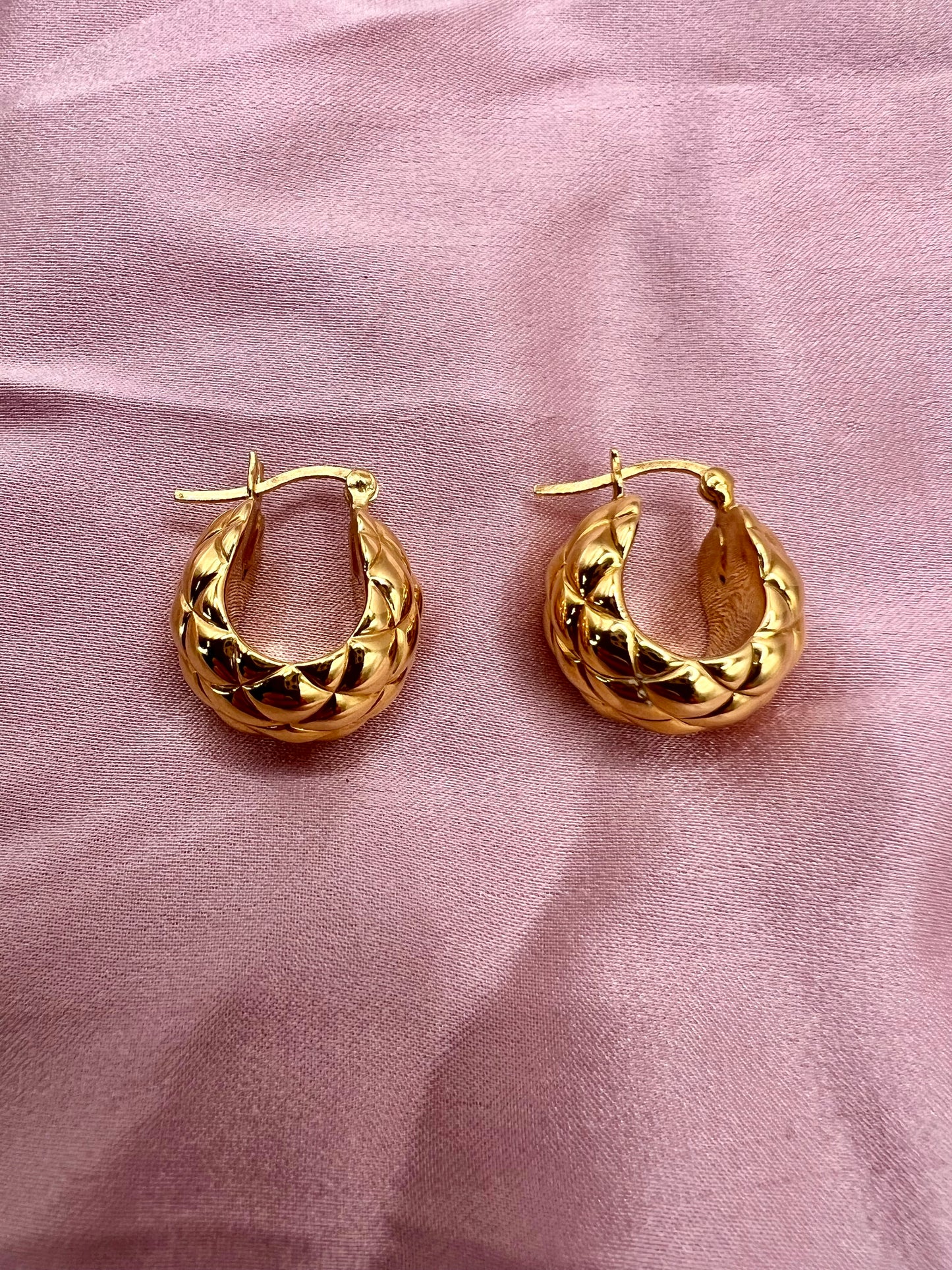 Puff Earrings Solid 14k Gold Coco Colada