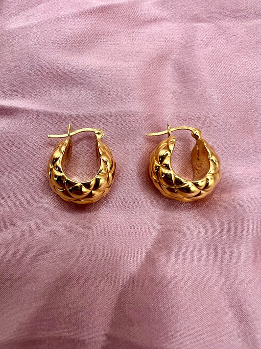 Puff Earrings Solid 14k Gold Coco Colada