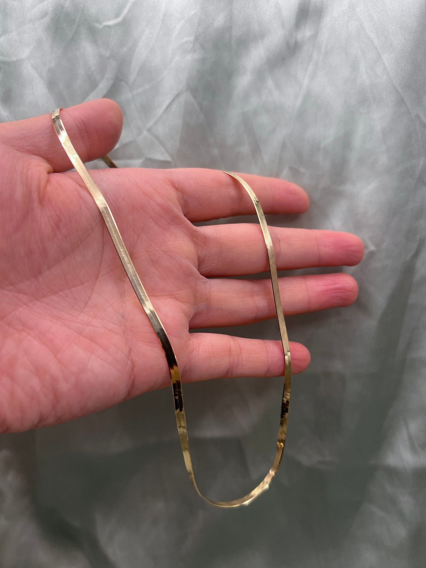 Herringbone Chain Necklace (Solid 10ct yellow gold) 3mm