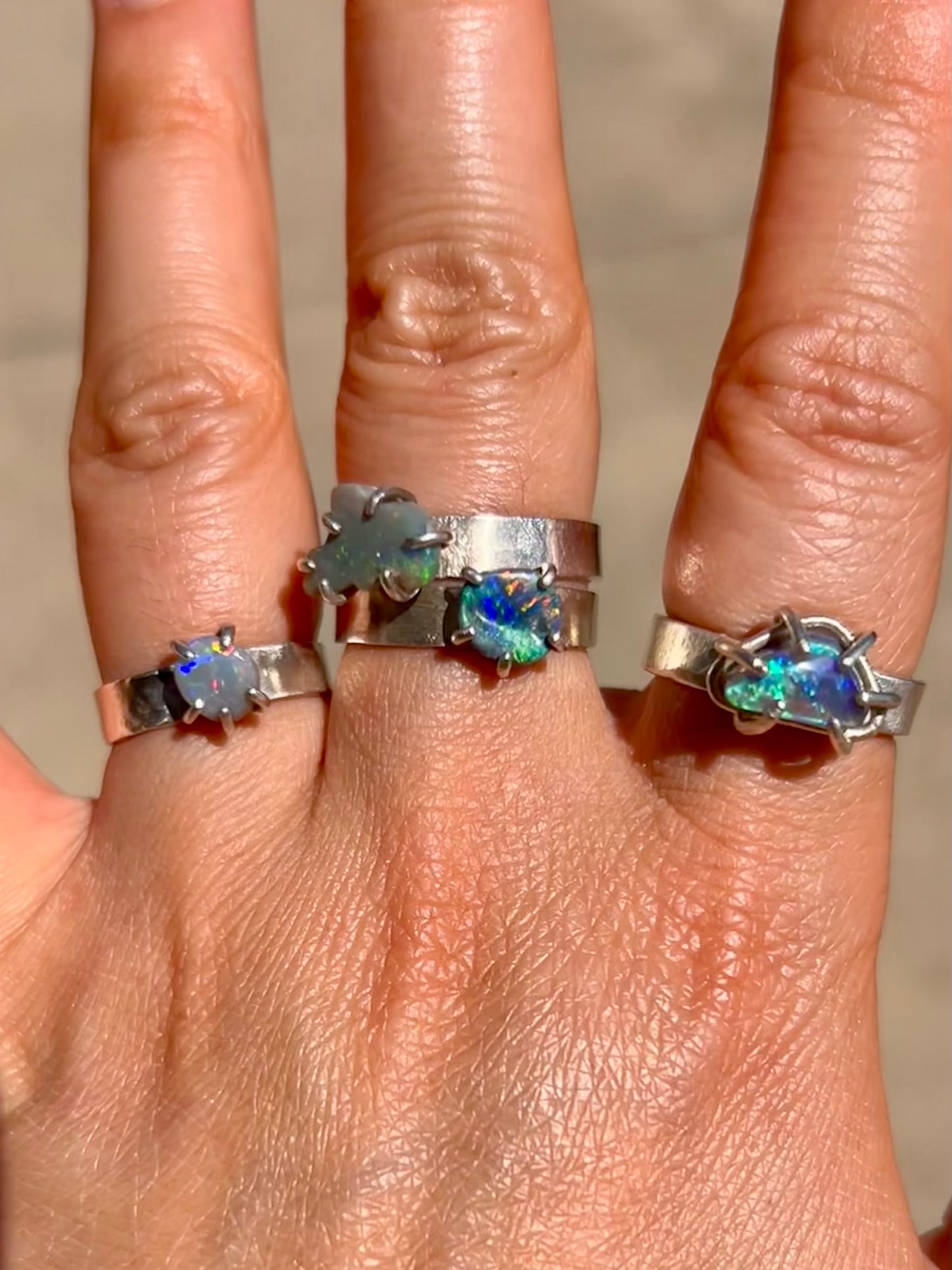 Opal ring - Rainbow Sparkle Dust