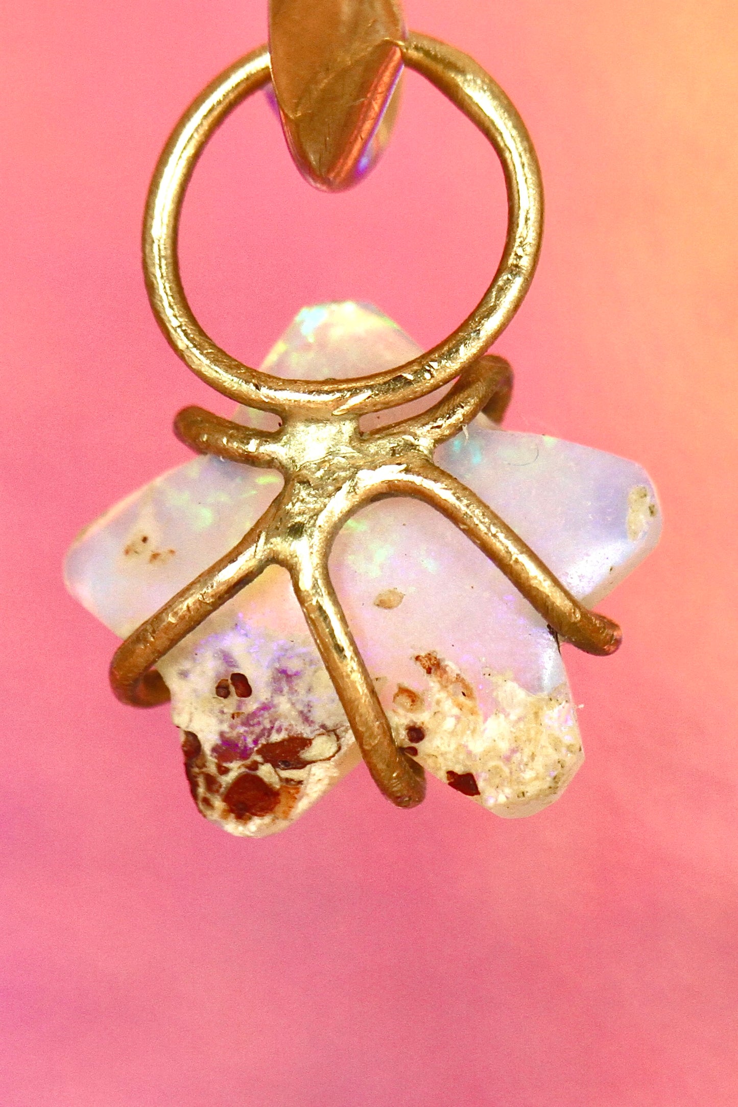 Sparkly Star Opal Charm in solid gold