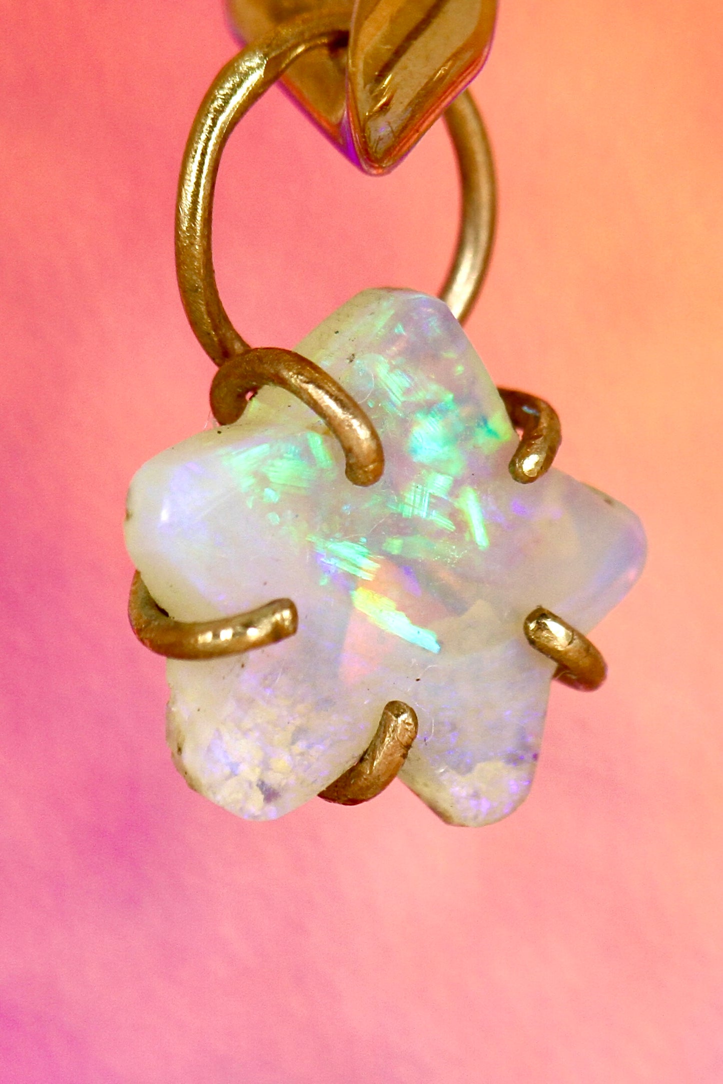 Sparkly Star Opal Charm in solid gold