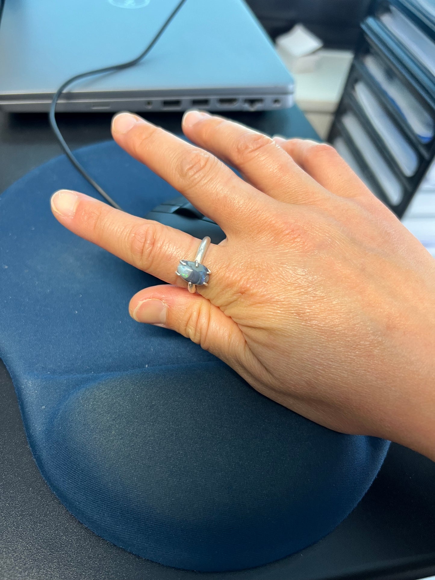 Black opal ring - The Mouse