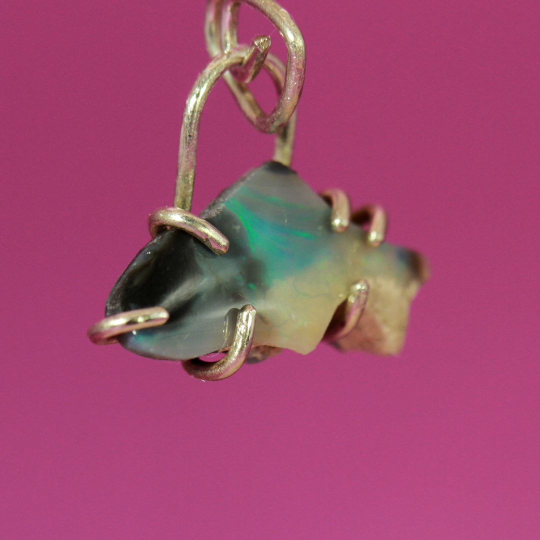 Salmon opal charm