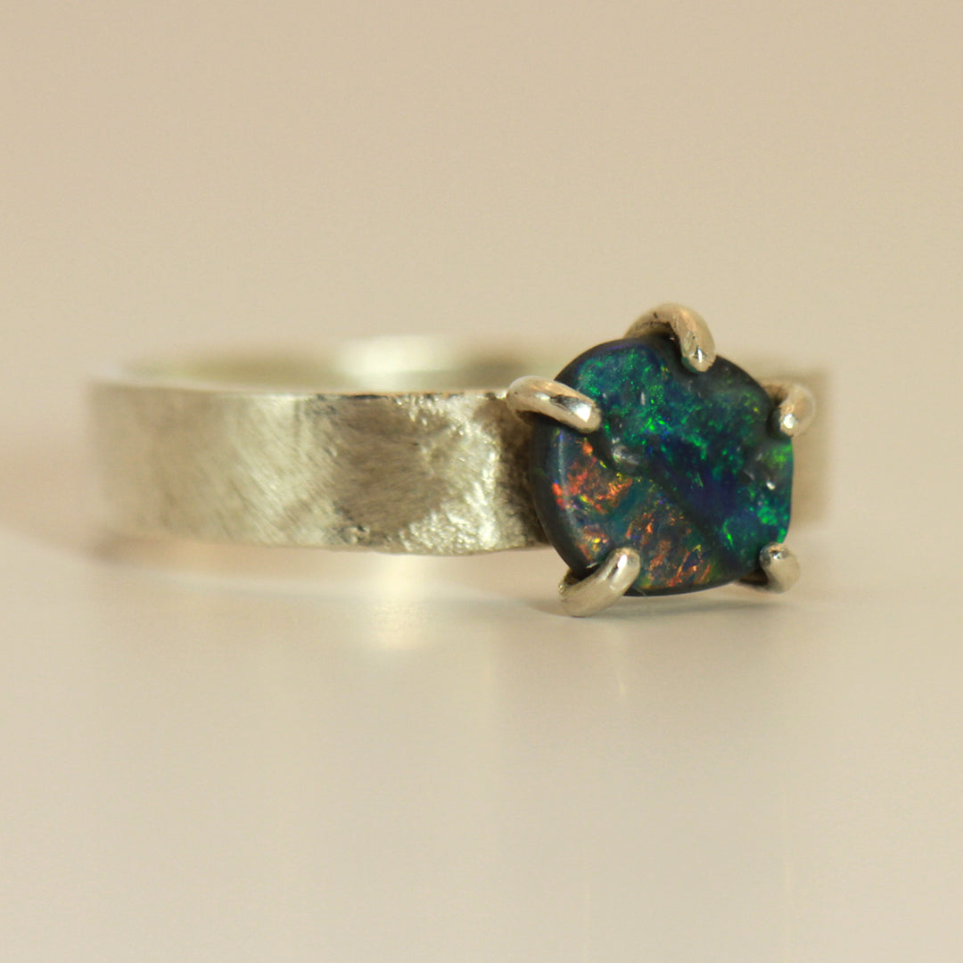 Opal ring - Sunset on the Sea Biscuit