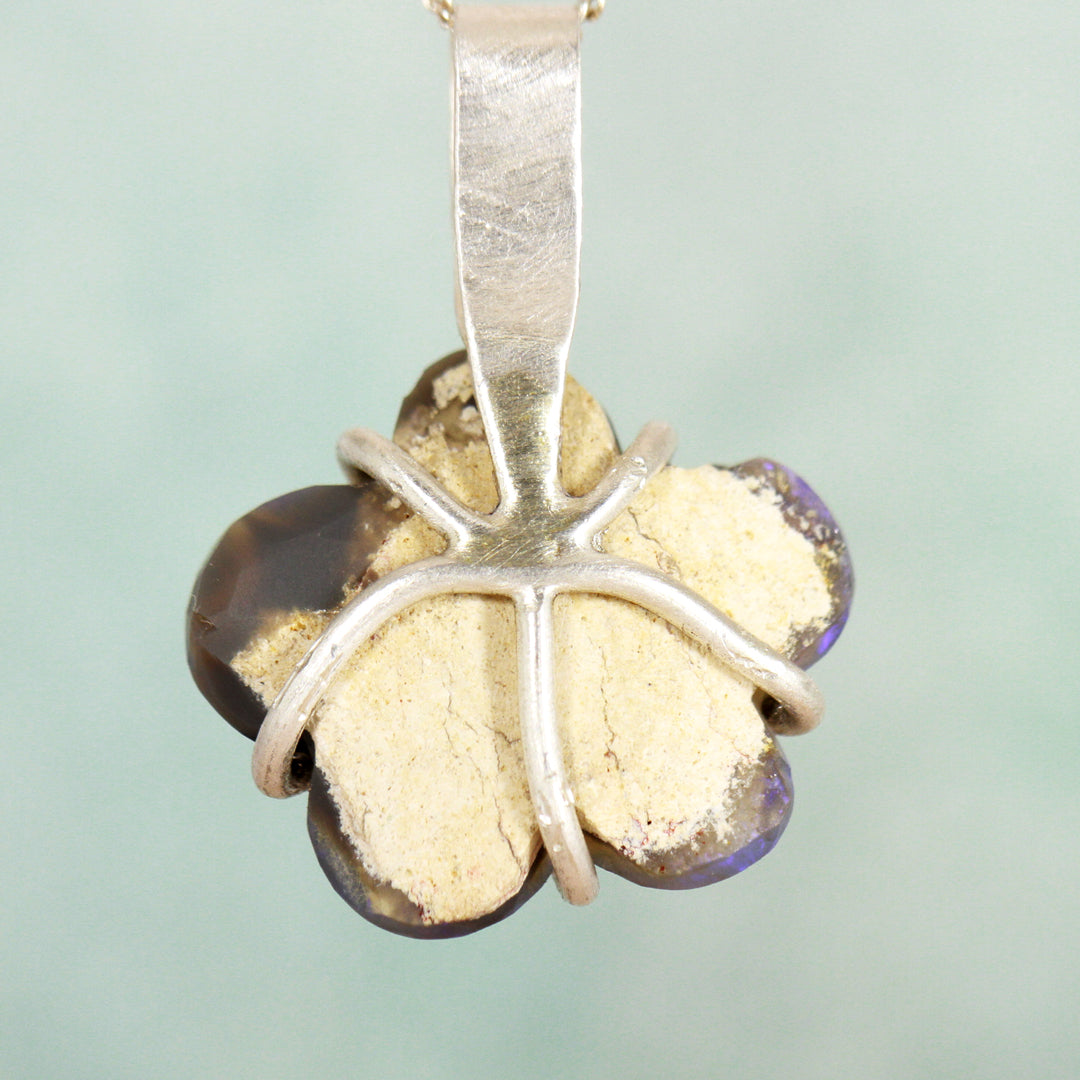 Mod Flower Black Opal pendant - 70s Swirl