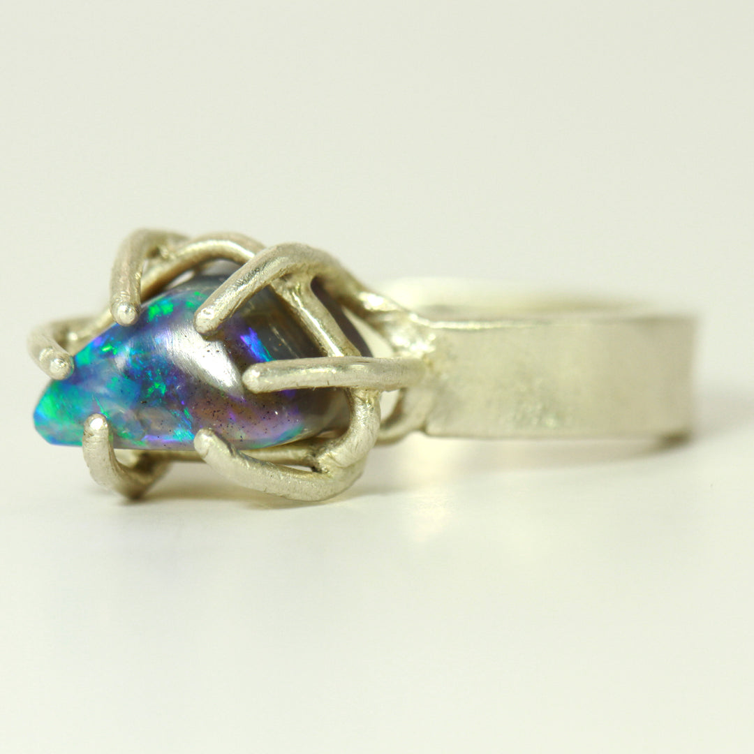 Bermuda Triangle opal ring