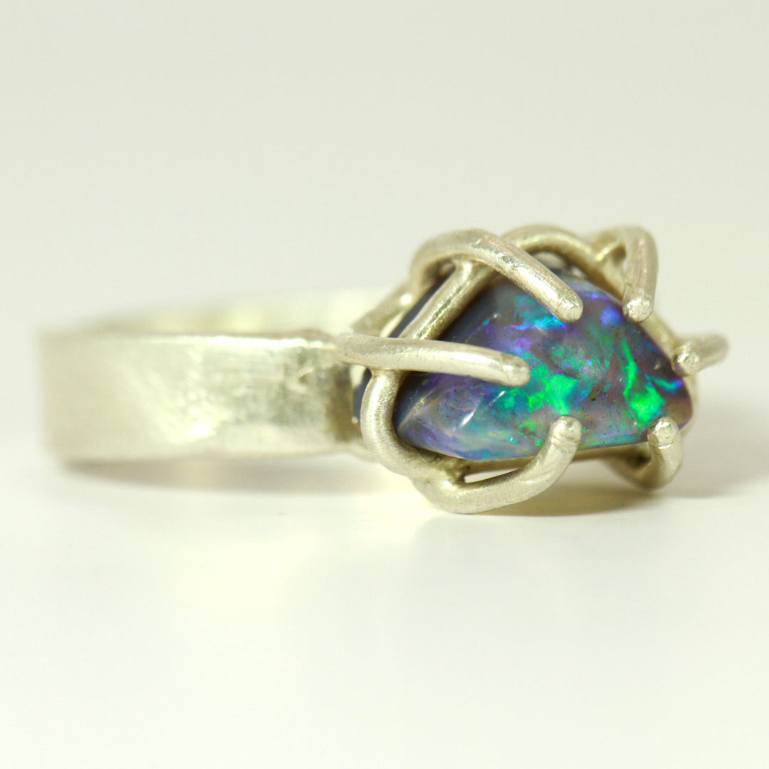 Bermuda Triangle opal ring