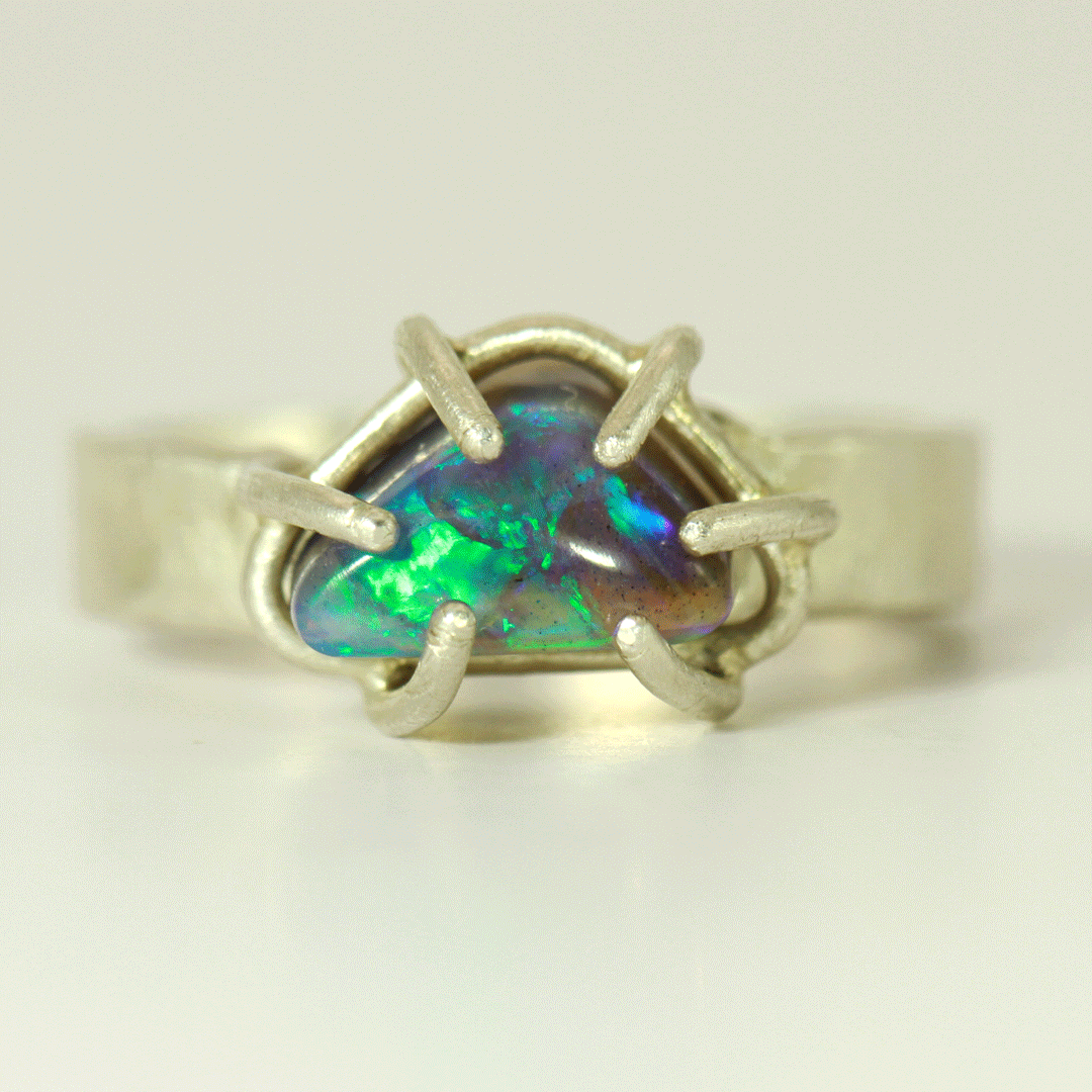 Bermuda Triangle opal ring