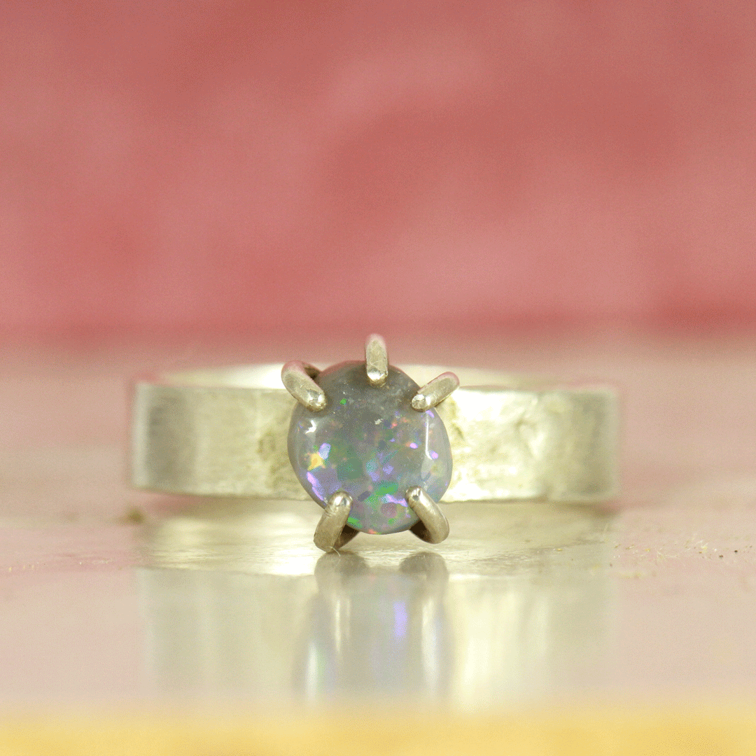 Opal ring - Rainbow Sparkle Dust