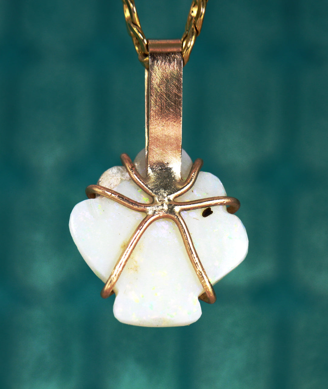 Mermaid Seashell White Opal Pendant