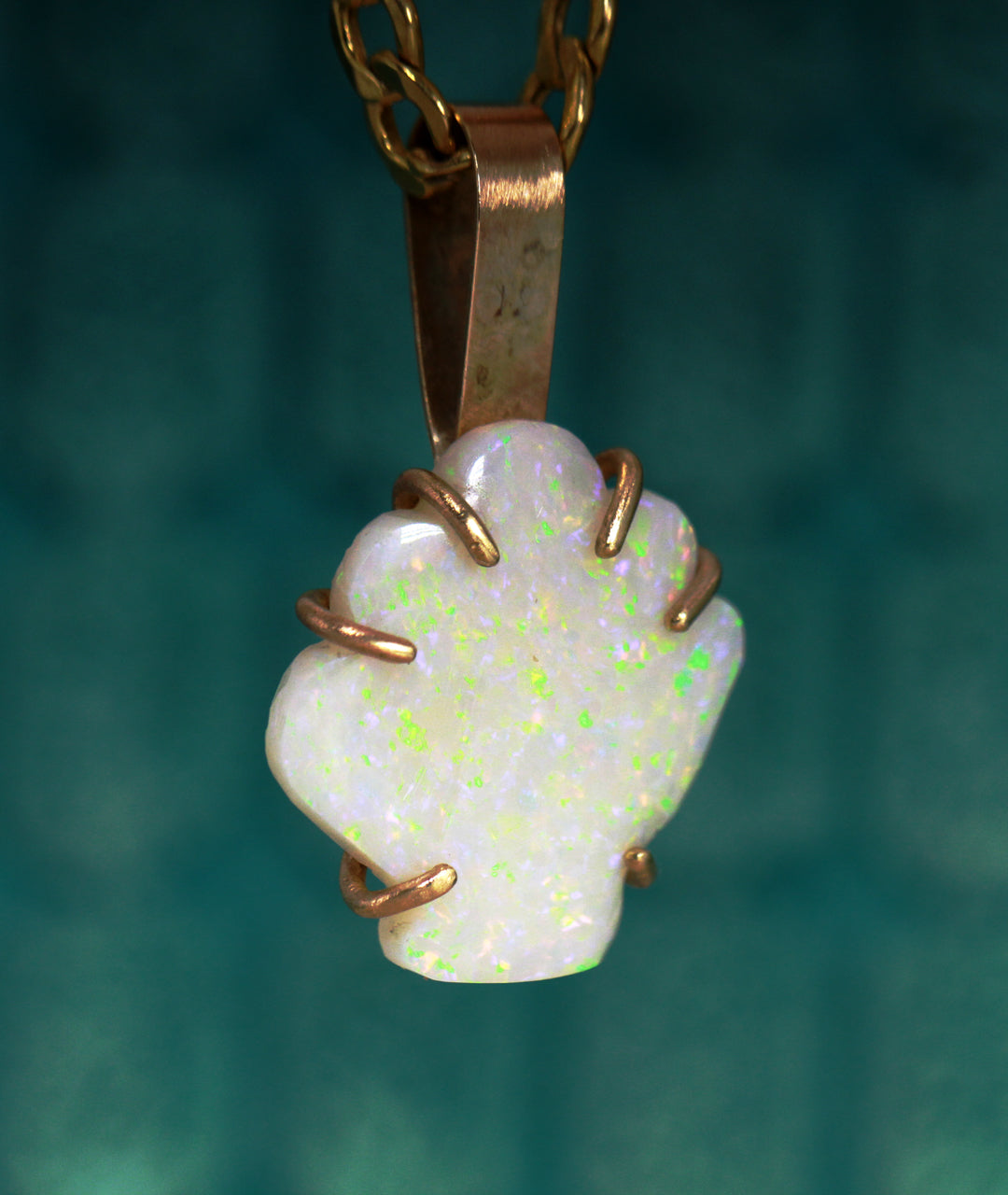 Mermaid Seashell White Opal Pendant