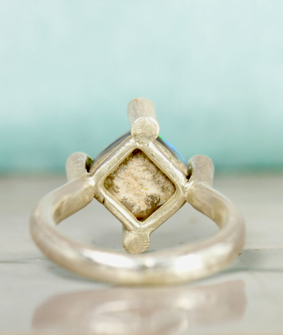 Square Regency inspired Opal Ring