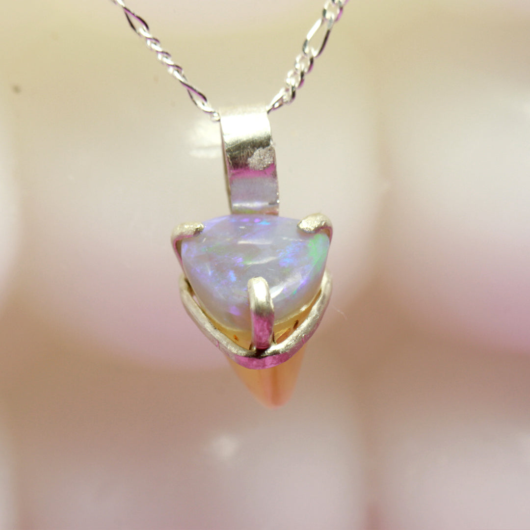 Unicorn's Horn Opalised Wood pendant - The Unihorn
