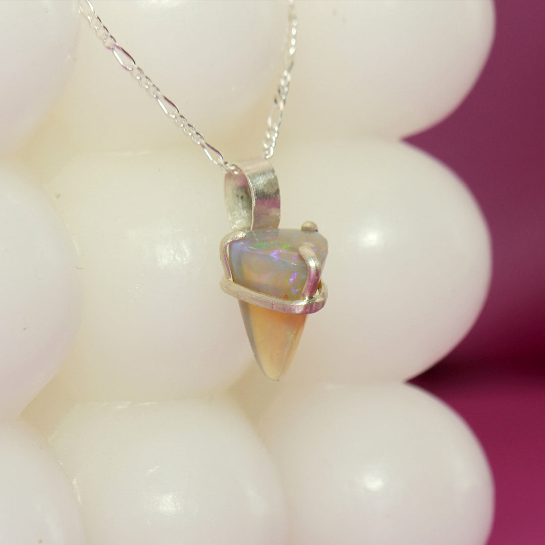 Unicorn's Horn Opalised Wood pendant - The Unihorn