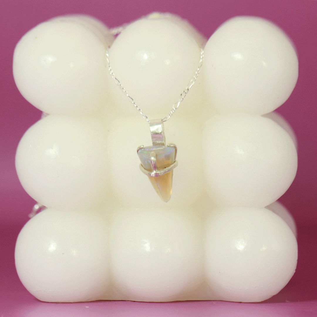 Unicorn's Horn Opalised Wood pendant - The Unihorn