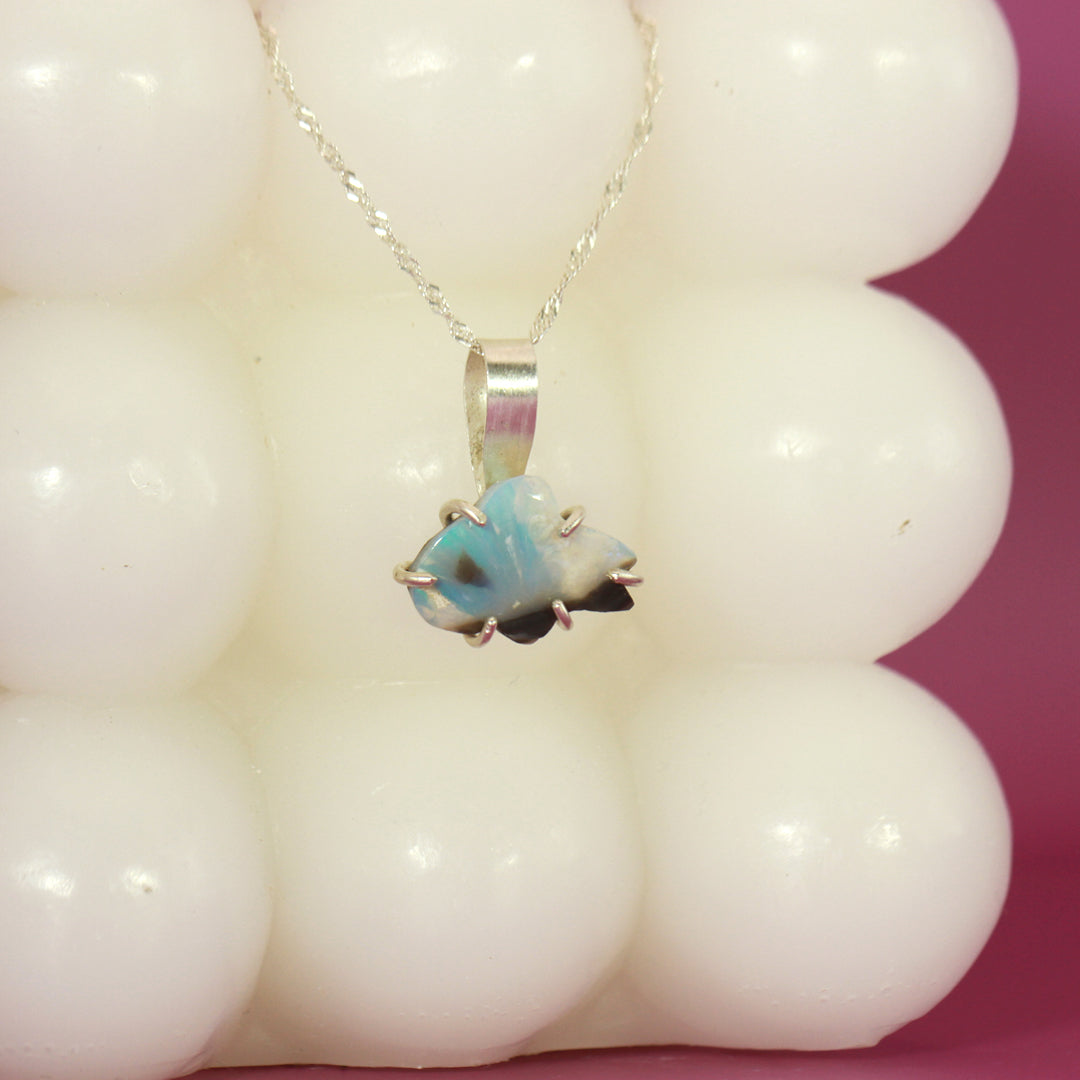 Whale opal pendant - Free Willy