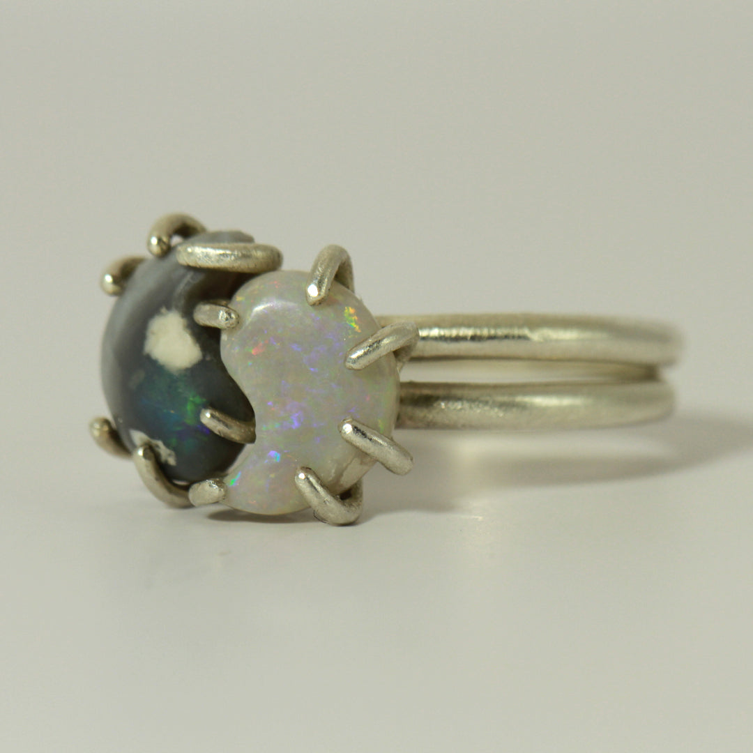 Yin Yang 2-in-1 opal rings