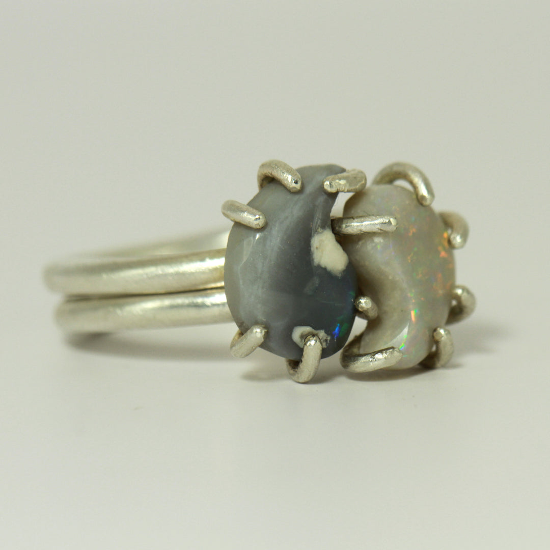 Yin Yang 2-in-1 opal rings