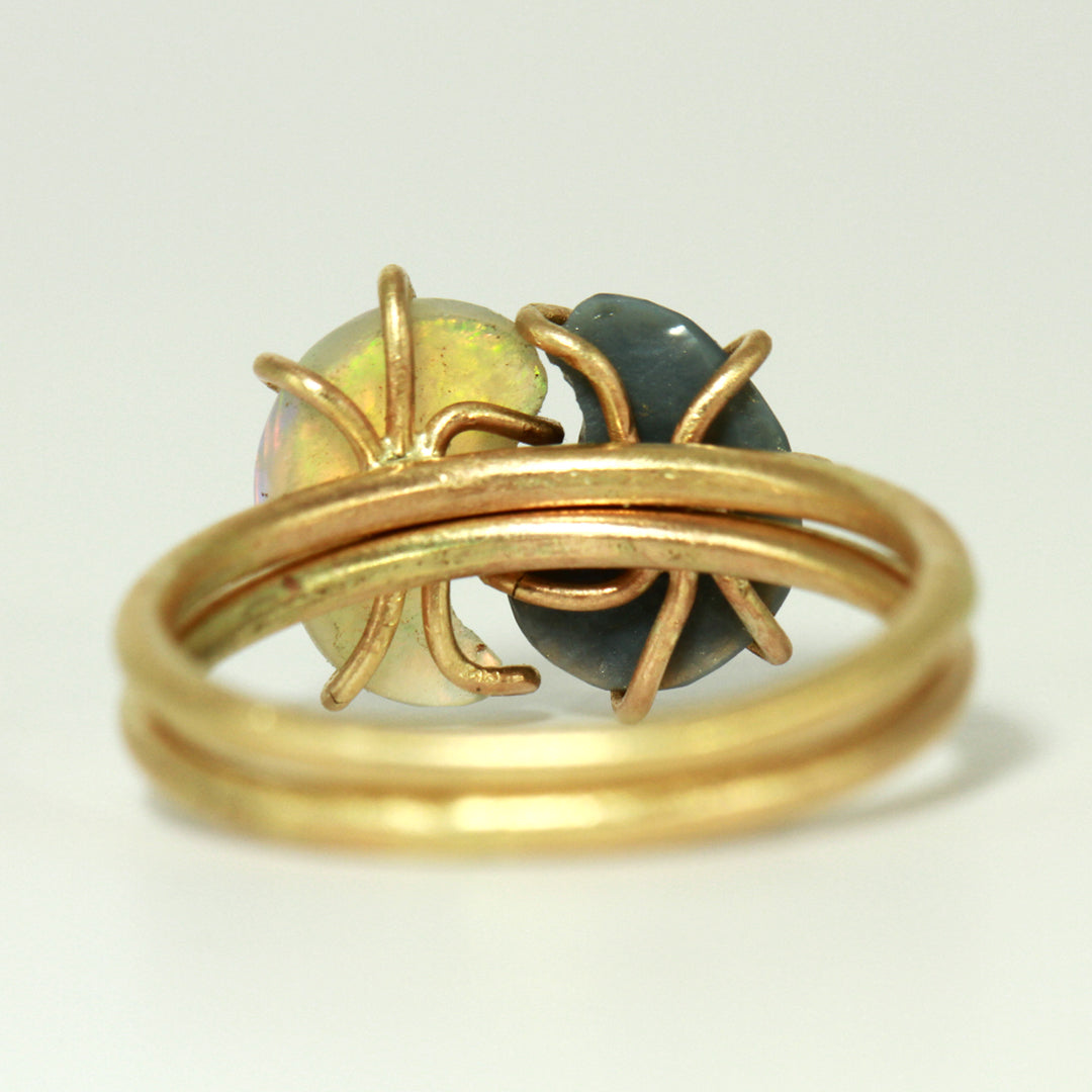 Yin Yang 2-in-1 opal rings (Handmade to Order)