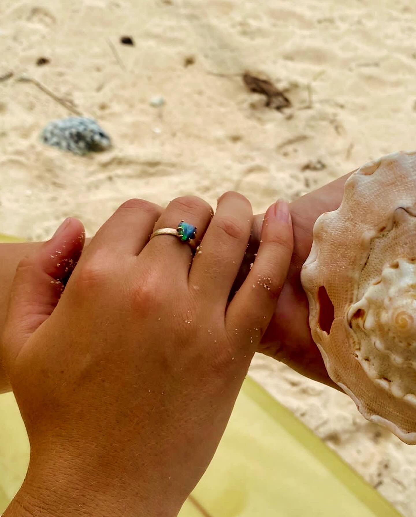 Heart of the Ocean Black Opal heart ring