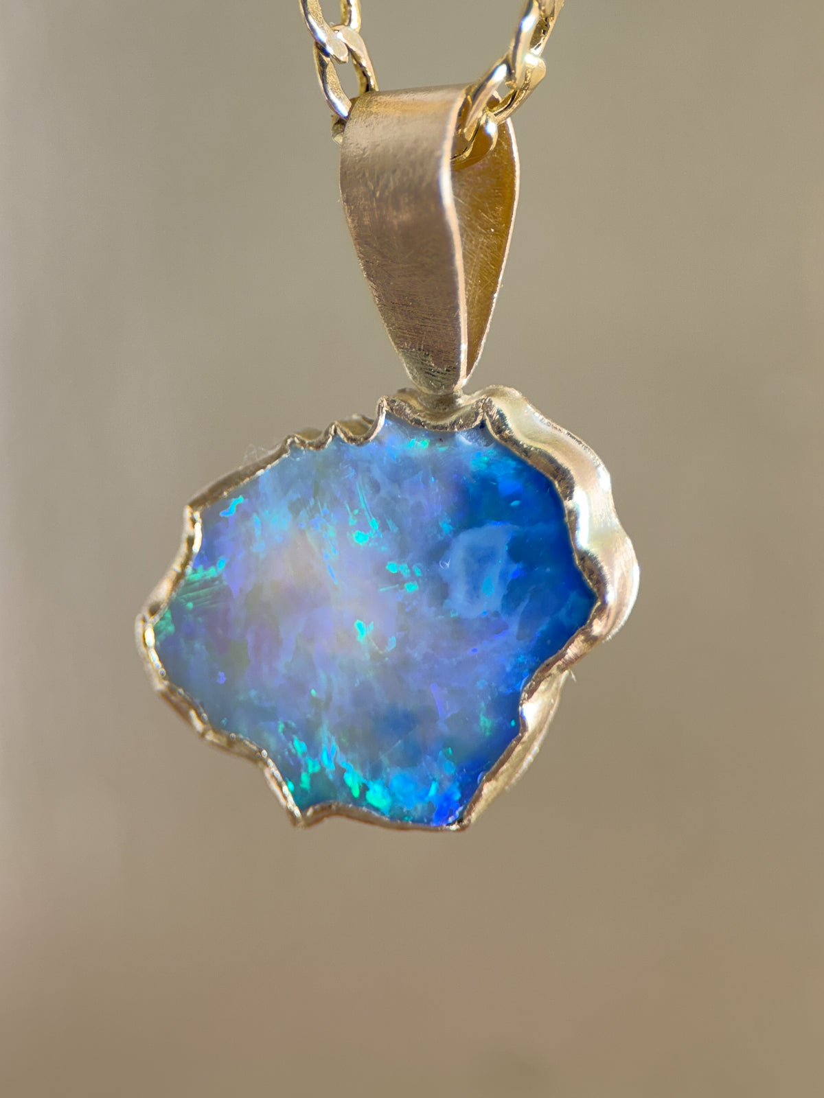 Kaua’i Blue Opal Pendant in solid 9ct gold