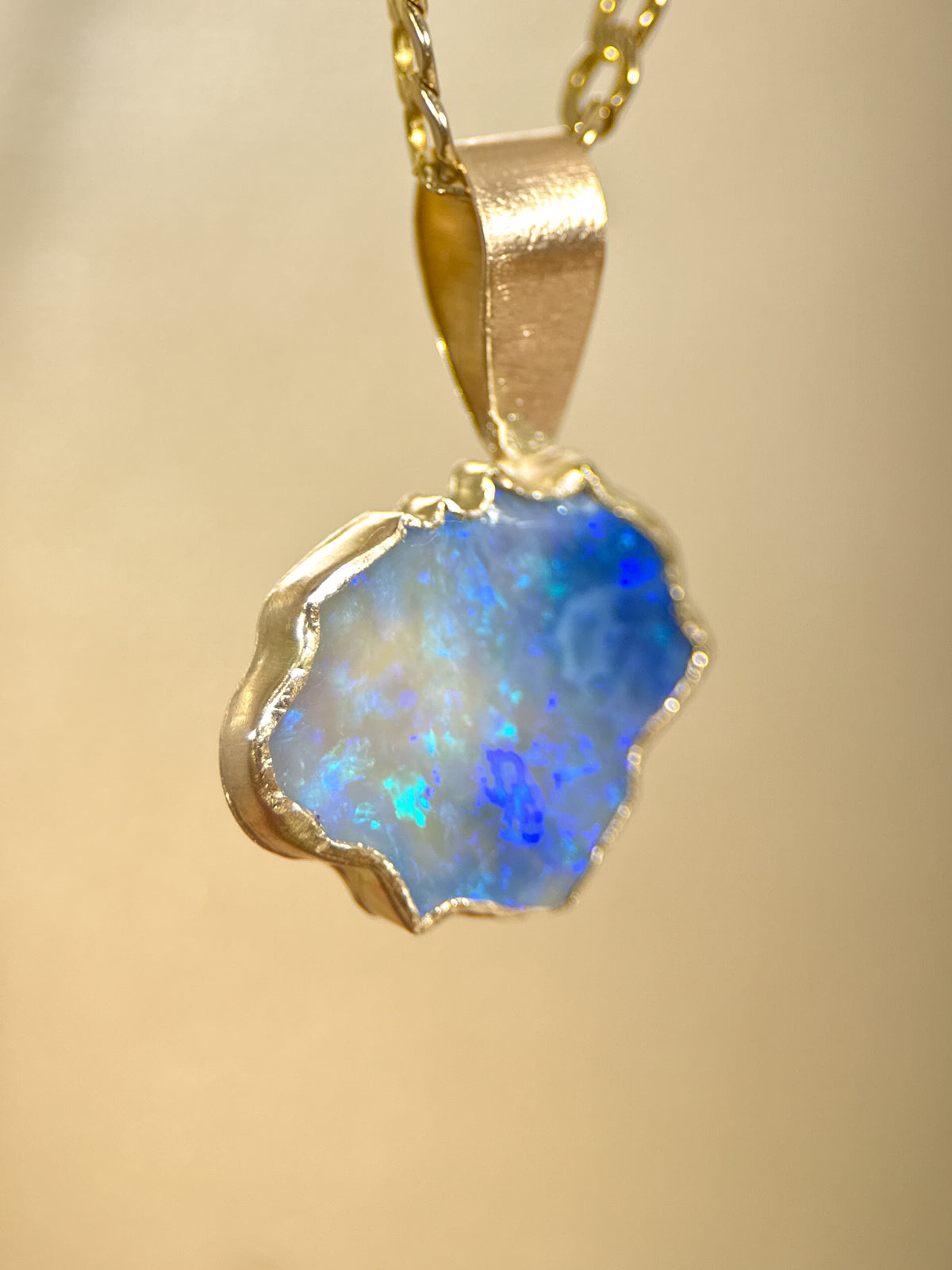 Kaua’i Blue Opal Pendant in solid 9ct gold