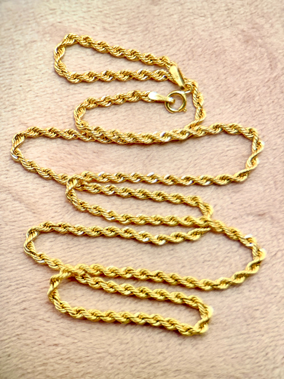 Genuine 9ct Gold Rope Chain (hollow)
