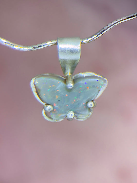 Coober Pedy Opal Butterfly pendant