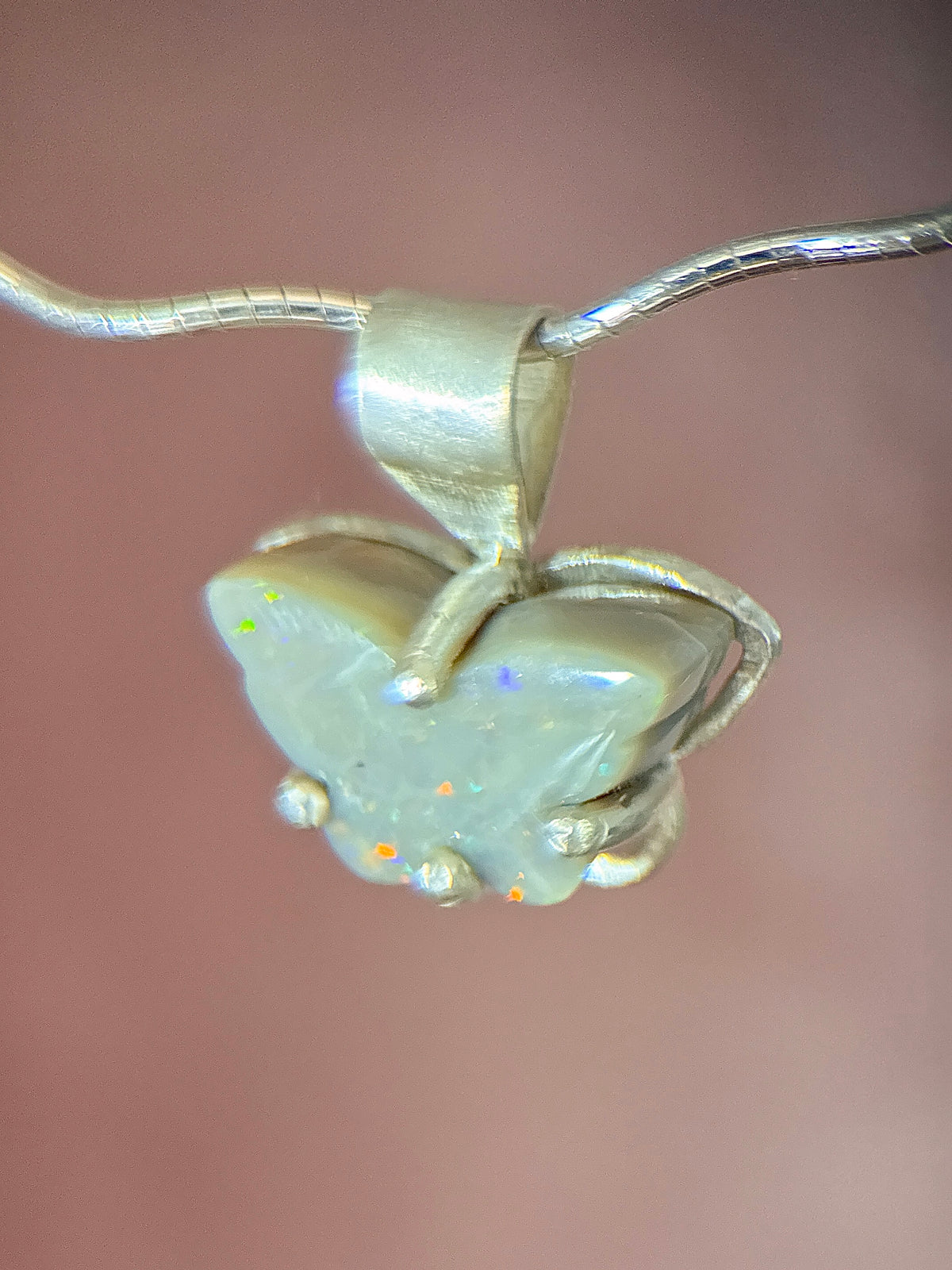 Coober Pedy Opal Butterfly pendant