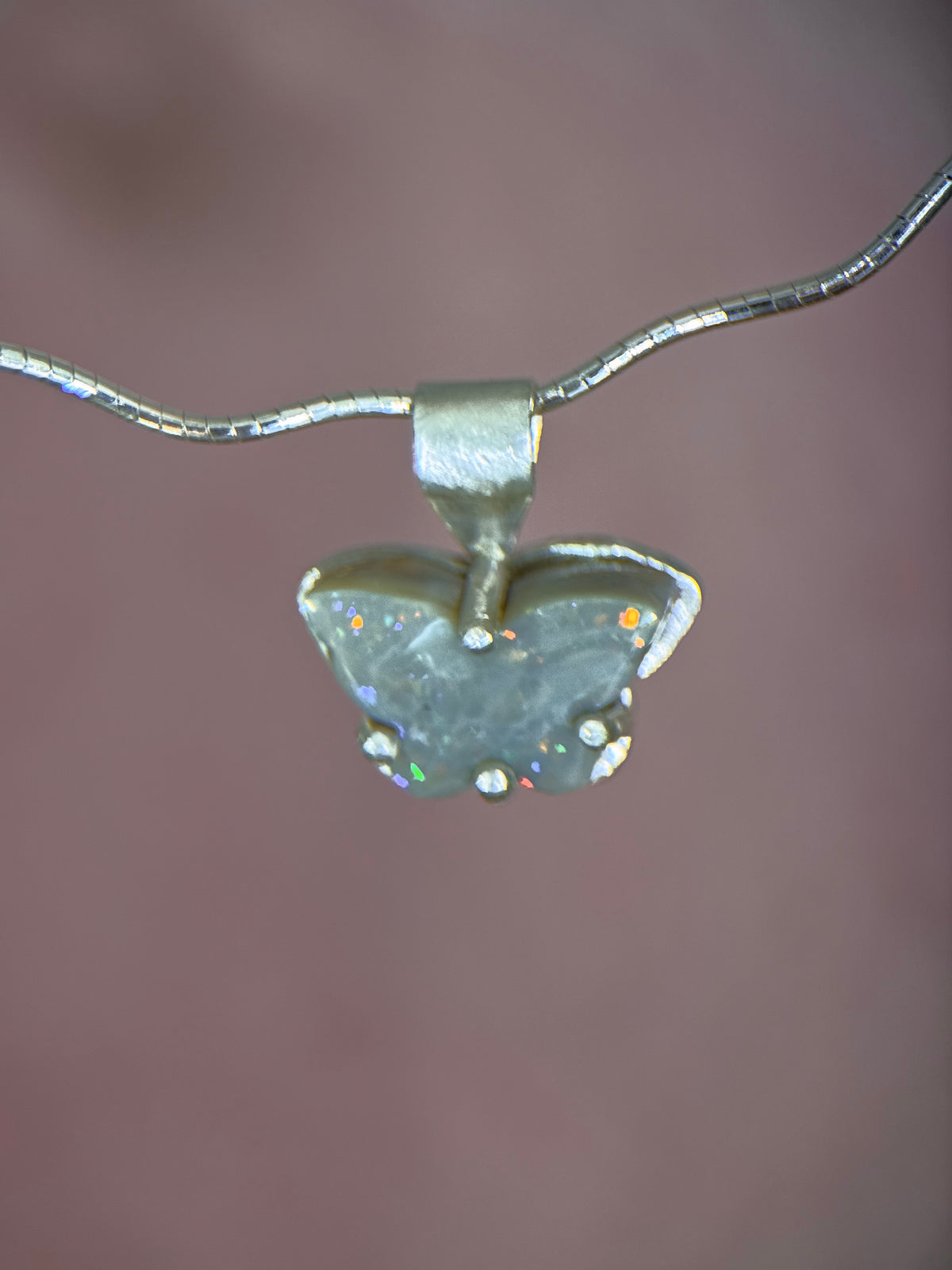 Coober Pedy Opal Butterfly pendant
