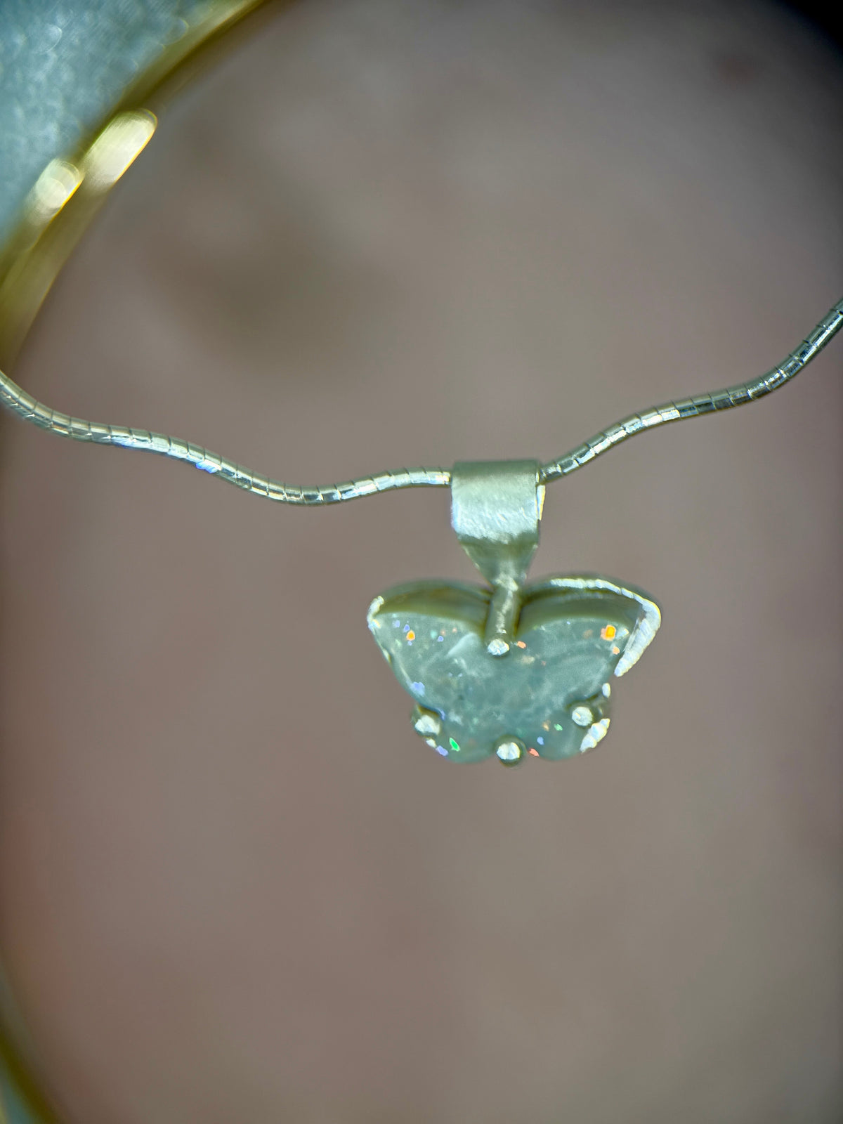 Coober Pedy Opal Butterfly pendant