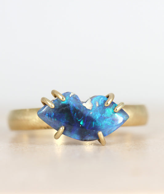 Blue Lips Blue Opal ring in Solid 9ct Gold