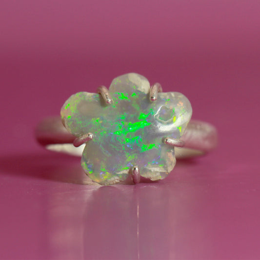 The Mod Flower Green Opal ring
